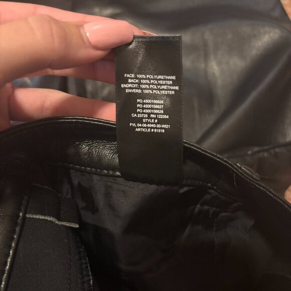 Aritzia Wilfred Womens Sz 4 The Melina Pant Vegan Leather Black #81518 HighWaist - Picture 6 of 9